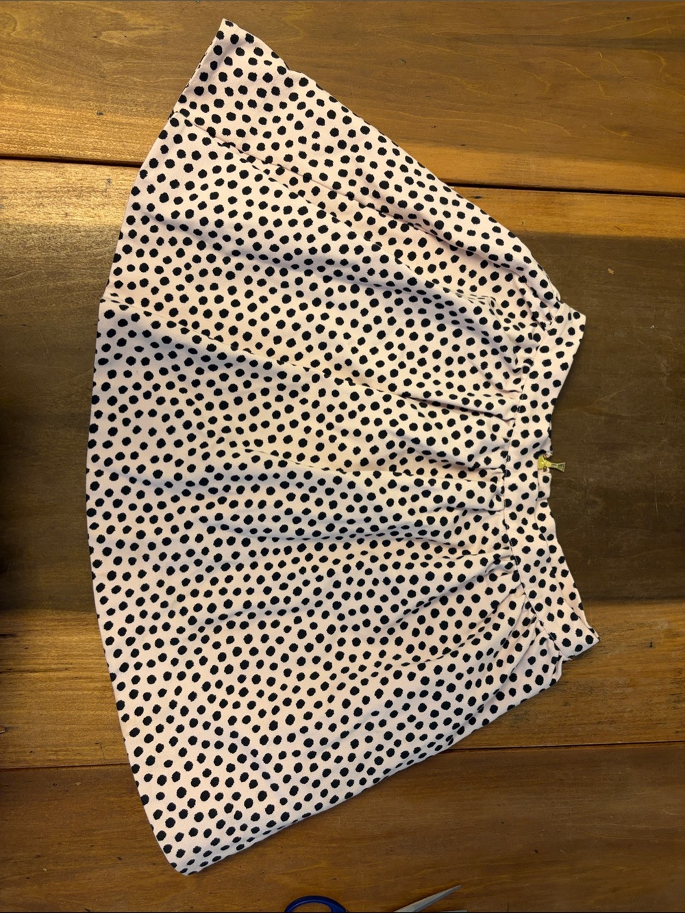 Kate Spade Girl’s Polka Dot Pink and Black Gathered Waist Skirt with Pockets